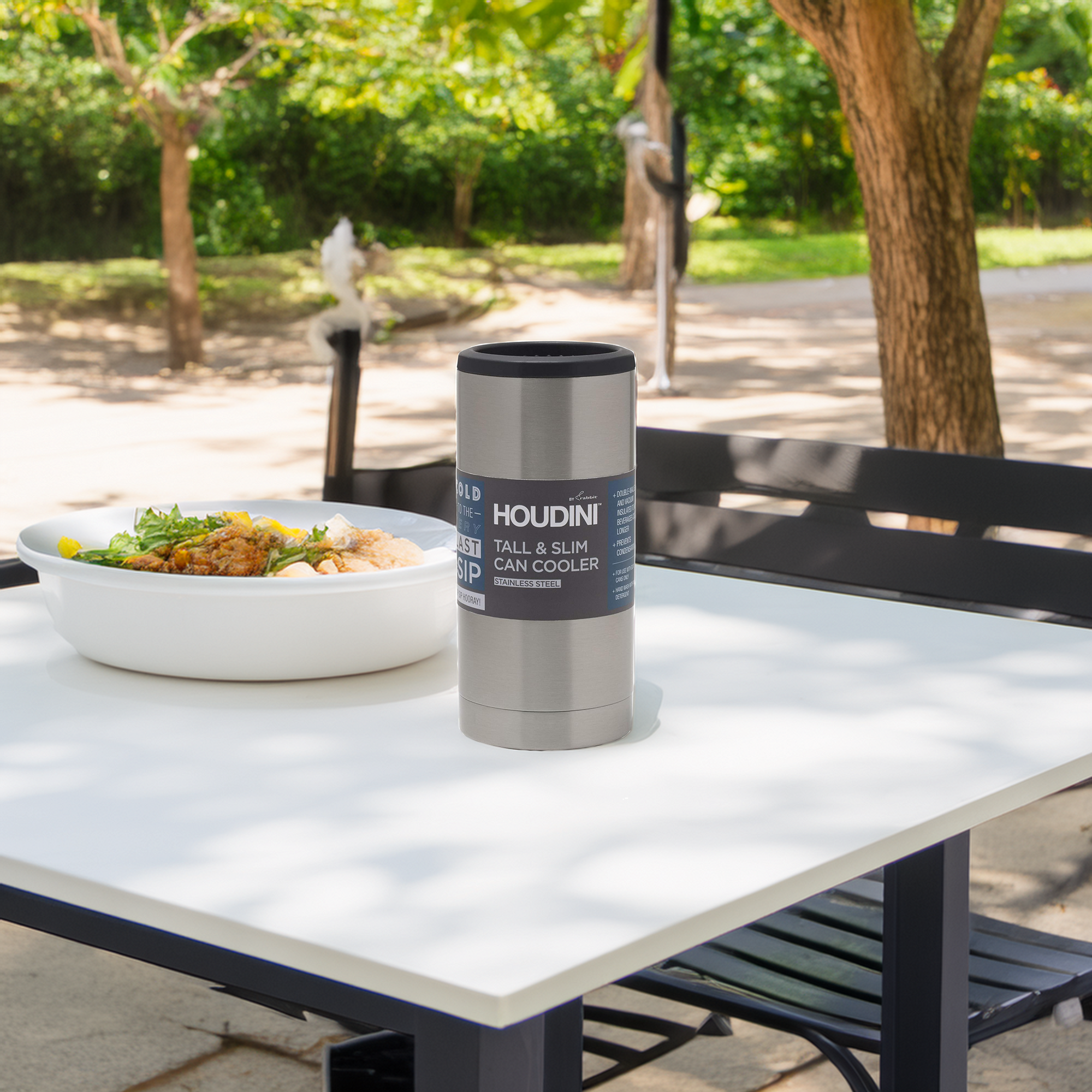 Houdini Slim Can Cooler – Stainless Steel