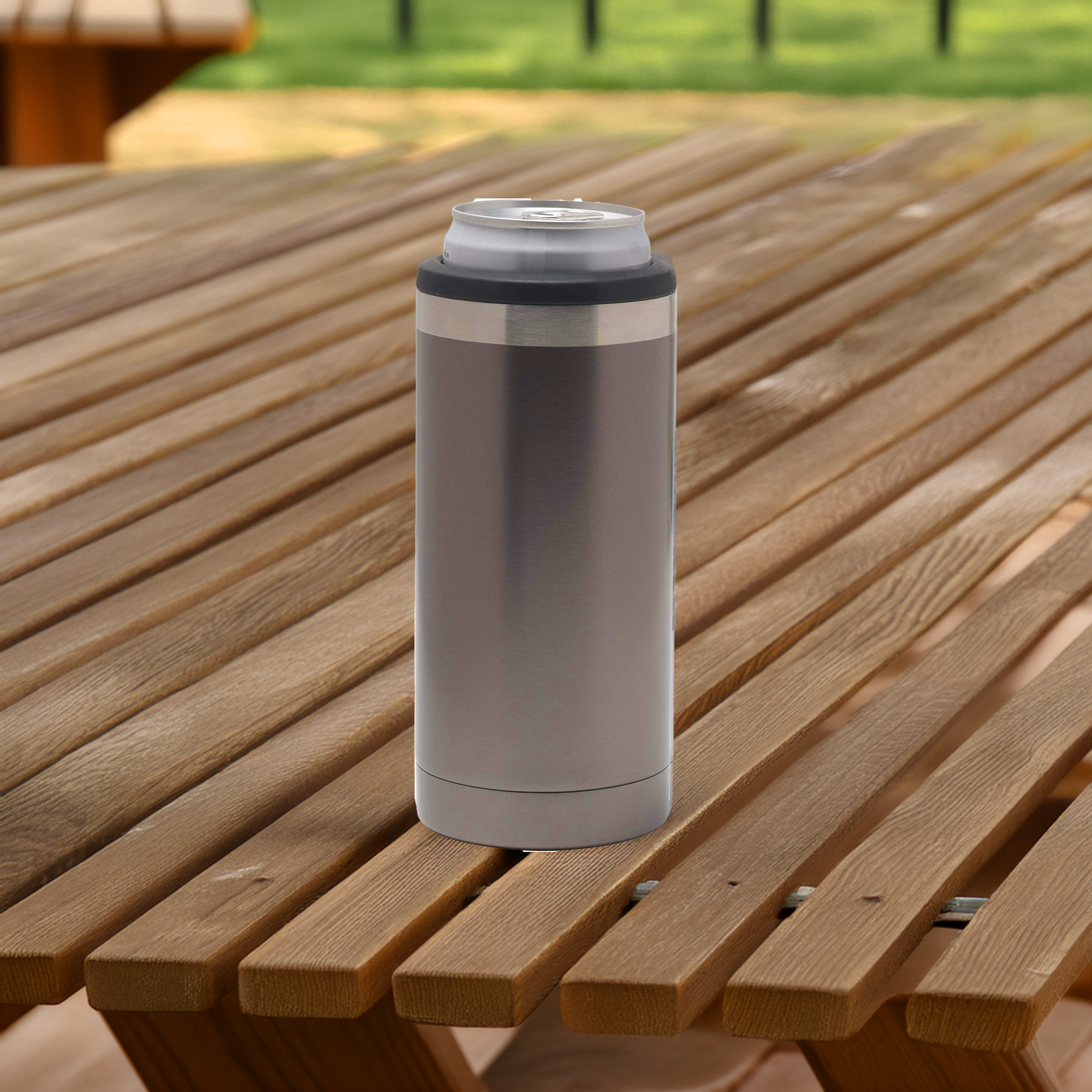 Houdini Slim Can Cooler – Gunmetal