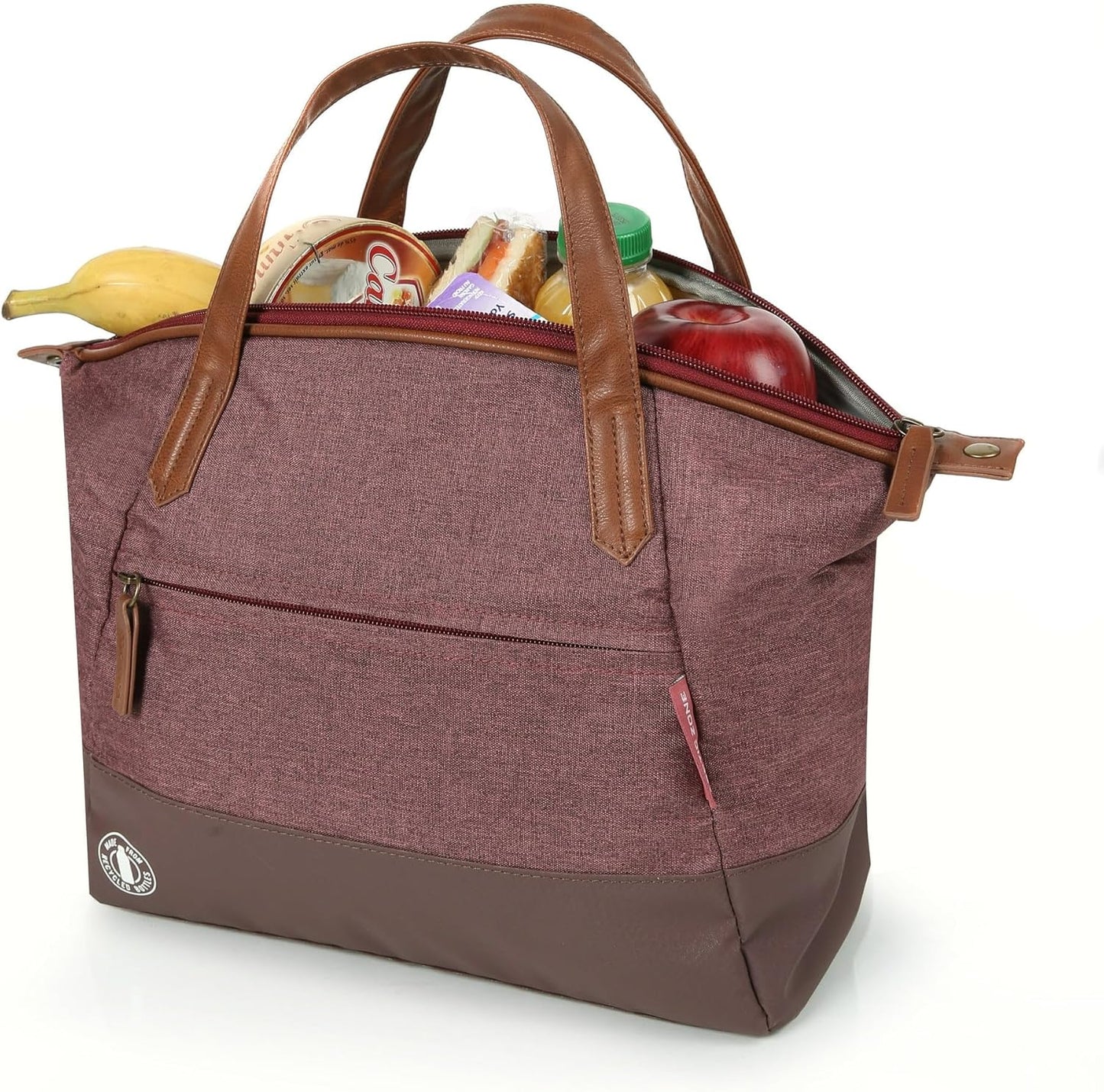 Arctic Zone Heathered Eco Lunch Bag Tote - Wine Red