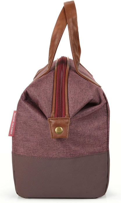 Arctic Zone Heathered Eco Lunch Bag Tote - Wine Red