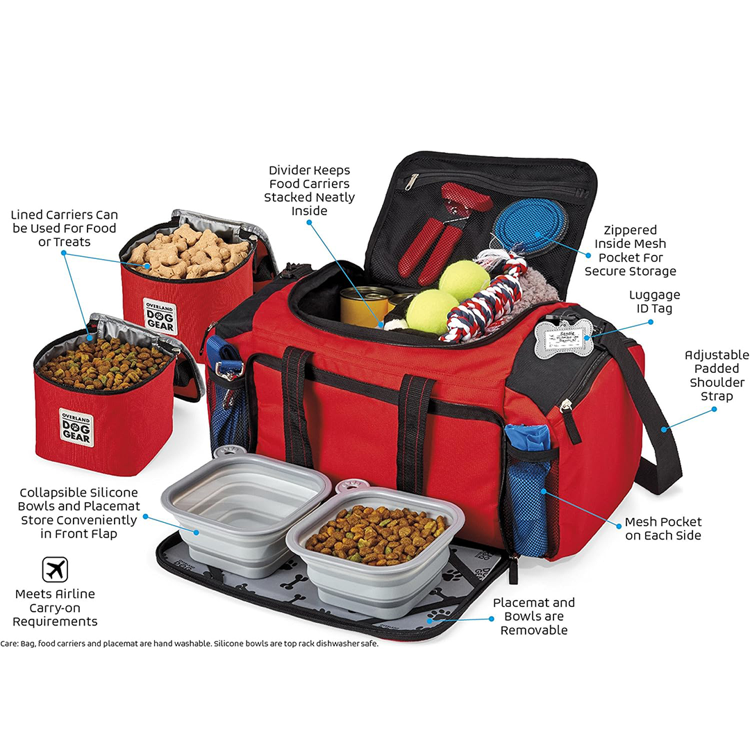 Ultimate Week Away Dog Travel Duffel – Red